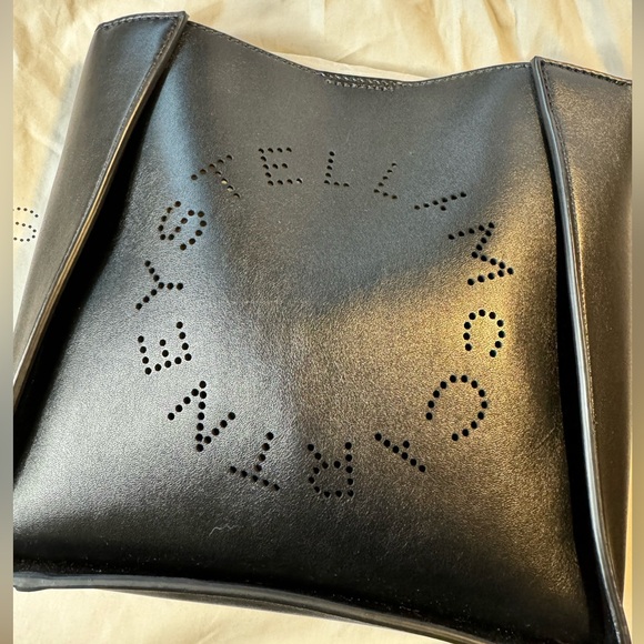 Stella McCartney Perforated Logo Crossbody Bag Black - Picture 6 of 7